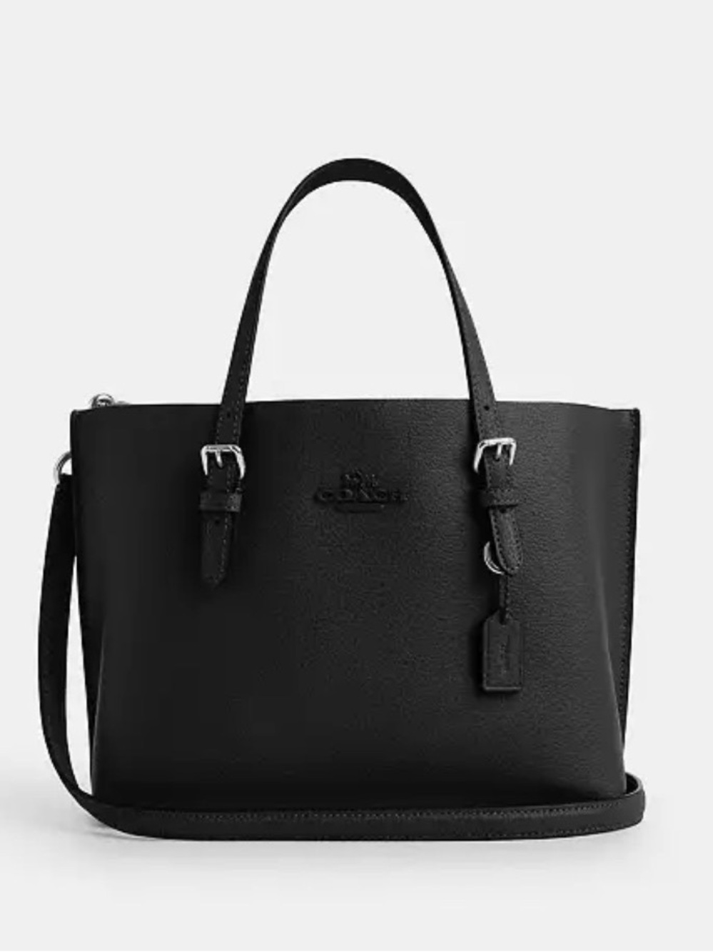 Coach Mollie Tote Bag 25- Black with Silver Hardware